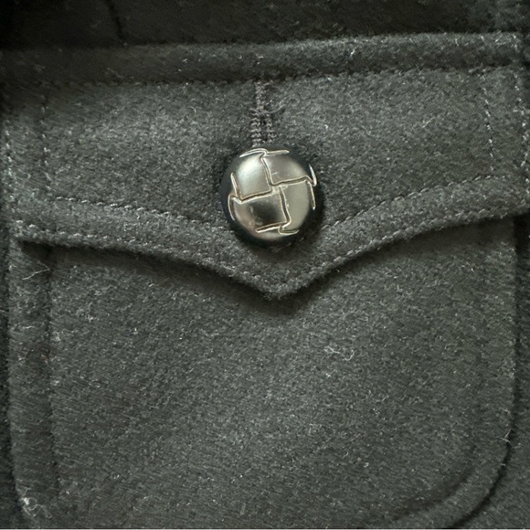 Zara Black Wool Blend Military Coat SZ L - Picture 3 of 7